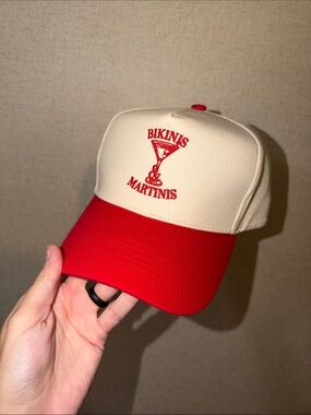 Bikinis & Martinis Two-Tone Trucker Hat - Cream & Red